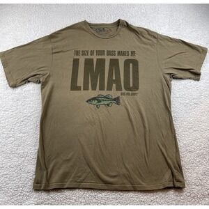 "The Size of Your Bass Makes Me LMAO" Bass Pro Shops Graphic Print T Shirt XL